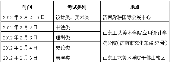 2018年山东工艺美术学院校考时间、地点及内容（山东省）